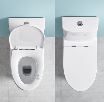 5L Single Piece Commode White Dual Flush Elongated Standard Height