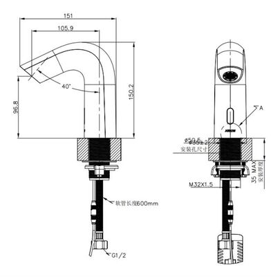 ARROW Smart Sensor Basin Faucet with Brass Material Chrome Finish Single Hole Mount Modern Design