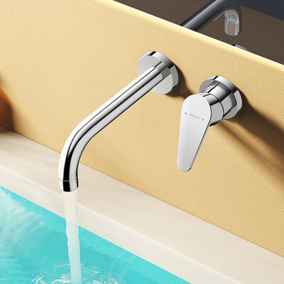 5 Year Warranty Brass Construction Wall-mounted Basin Mixer Faucet for Bathroom and Hotel