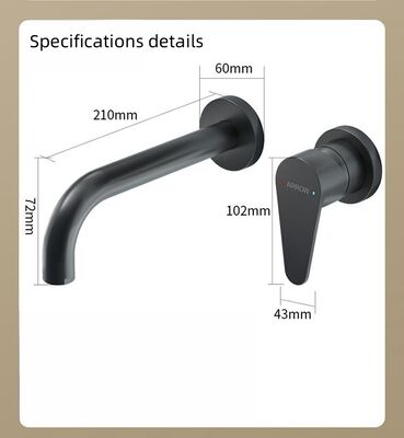5 Year Warranty Brass Construction Wall-mounted Basin Mixer Faucet for Bathroom and Hotel