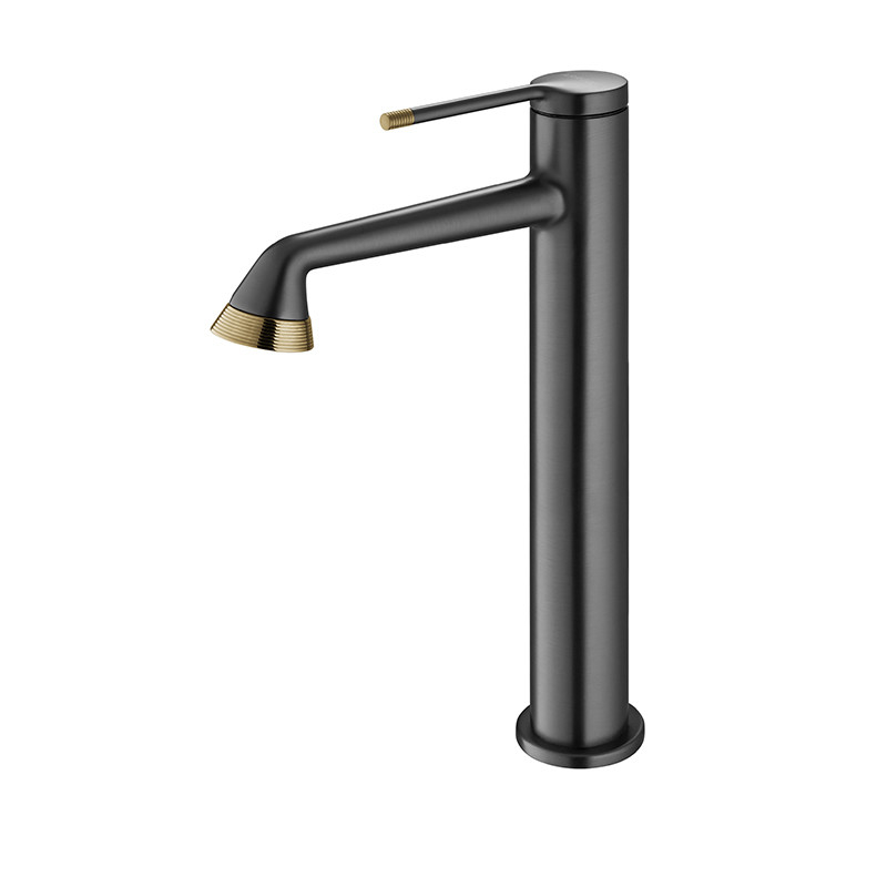 Gun Gray Extended Basin Hot And Cold Taps For Washroom